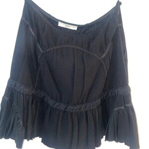 PRADA, authentic, Italian, black mini-skirt, with ribbon detail. Very feminine!